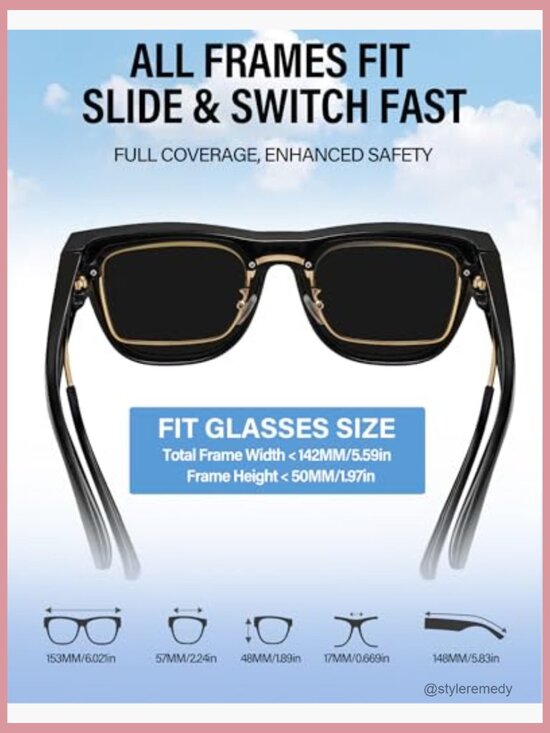 Polarized Fit Over Glasses Sunglasses UV Protection Oversized Square main image 4